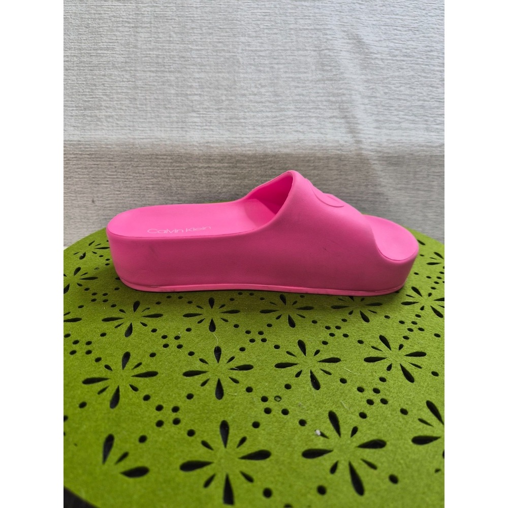 Calvin Klein Holly Womens US 5 M Platform Slide Sandals Pink Open Toe Slip On - Picture 6 of 8